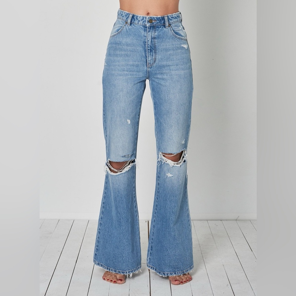 Rolla’s Eastcoast Flare Jeans Size 25 in Sofia Worn Celebrity Fav Vintage Fade - Picture 5 of 14